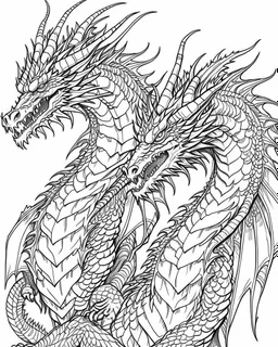 real two big dragon coloring page,easy to color,no black at all