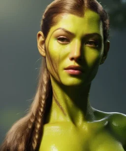 portriate of beautiful girl na'vi warrior,volumetric lighting, particals, intricate detail,realistc, close up