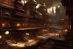 underground western steampunk city