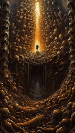oil painting of a city of gold That lies in the distance
