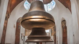 a large bell in an Greek orthodox church