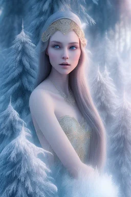 Wintertime Wonderland a Beautiful woman Hyperrealistic Digital Graphic in the Style of Charlie Bowater Julia Fox Monica Lee and Camilla D'Errico