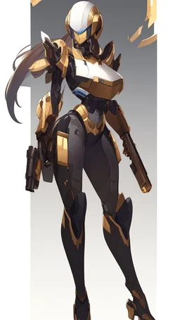 a beautiful robot gold. gun arm
