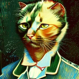 Portrait of a cat by Van Gogh