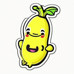 Banana cute cartoon character sticker