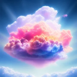  beautiful pink and blue cloud , soft, gold city on cloud