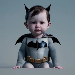 Batman baby full body detail, unreal 5, octane render,cinema4d, dynamic lighting, 8k, redshift render, highly, hyperrealism ultra detailed, hyper realistic.