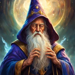 A sad, crying wizard. Magical. Epic. Dramatic, highly detailed, digital painting, masterpiece