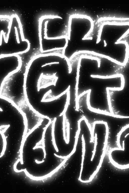 Write Text that reads: "ZOMAC" aligend centered in the Style of a Rock Band Logo Black on White with glowing outlines