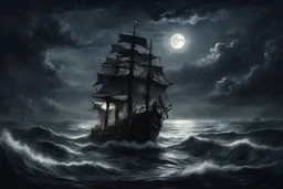 It got dark. Stars appeared in the dark sky, and bright moonlight shone on the vast expanse of water. The prisoner looked at this disturbing and at the same time soothing landscape and listened to the waves crashing against the side of the ship. The captain of the pirate ship was at the helm. The pirate took out a flask of rum and took a sip from it. My throat burned. The captain roused himself and looked back at the mast in the hope of meeting the gaze of the captured captain. Indeed, their gaz