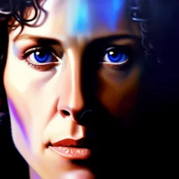 Ultra detailed fullbody Portrait in oil on canvas of Ellen Ripley, extremely detailed digital painting, extremely detailed face,crystal clear Big Glowing eyes, mystical colors ,perfectly centered image, perfect composition, rim light, beautiful lighting, 8k, stunning scene, raytracing, anatomically correct, in the style of robert e howard and Ken Kelley and Ohrai Noriyoshi and Simon Bisley and tomzj1