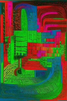 oscillating psychedelic neon slinky, Paul Klee