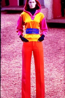 year 1998 women fashion. Straight light suit, low waist straight light suit Combat pants, t-shirt, new kind of hoodie with tippet that continues to the hood! recycled denim straight, lilac, plum, orange, terracotta, red, light yellow, lion yellow, pink, dark blue, beige. Sturgeons vulgarizes-print. wide belt. Partly latex or leather. Kylie Monologue, Tyre Banks. leg warmer. Cargo pants and hoodie!