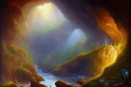 Neo-Impressionist cave, Pre-Historic, Fine Art, high quality, fine detail, moody,