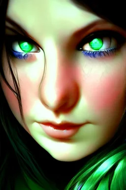 beautiful fantasy cartoon gaming green eyes