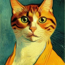 Portrait of a cat by Van Gogh