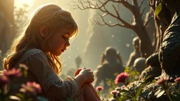 Beautiful "Brave New World", (Aldous Huxley), children, devotion, love, companionship, exquisite composition, beauty, magic, fantasy, close foreground detail, beautiful intricate insanely detailed octane render, 16k artistic photography, photorealistic concept art, soft natural volumetric cinematic perfect light, chiaroscuro, award-winning photograph, masterpiece