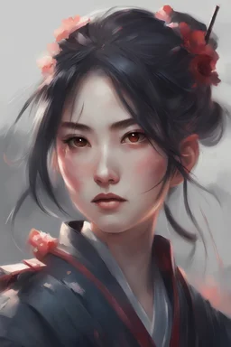 guweiz girl samurai portrait