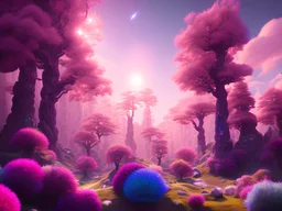 pink black crystal cosmic and galactic ambiance hill sky rocks sunny trees pools surreal, full of details, smooth, bright sunshine，soft light atmosphere, light effect，vaporwave colorful, concept art, smooth, extremely sharp detail, finely tuned detail, ultra high definition, 8 k, unreal engine 5, ultra sharp focus