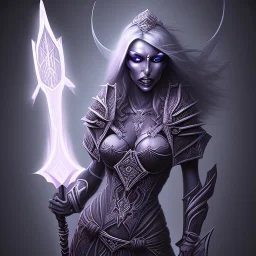 Dark elf drow priestess spider goddess smiting