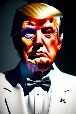 Ultra realistic image night, Donald trump zombie, suit, blood, torn arm, night, the walking dead style, dark ambient, highly detailed, White House background, concept art, unreal engine 5, ray tracing, RTX, focal lighting, ultra detail, volumetric lighting, 3d, finely drawn, high definition, high resolution.