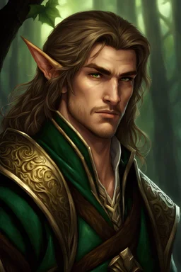 Half elf, male, sorcerer, 30 years old, face with dragonscale, dark blonde hair
