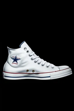 A converse sneaker, covered in Dallas cowboys theme