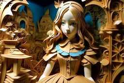 alice in wonderland in cardboard art