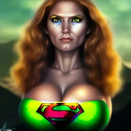 ultra detailed portrait of busty beautiful SuperGirl , wearing a bikini plate armor, extremely detailed digital painting, extremely detailed face,crystal clear green eyes, in the style of robert e howard and pablo oliveira and Ken Kelley and Gustav Klimt ,mystical colors,perfectly centered image, perfect composition, rim light, beautiful lighting,8k, stunning scene, raytracing