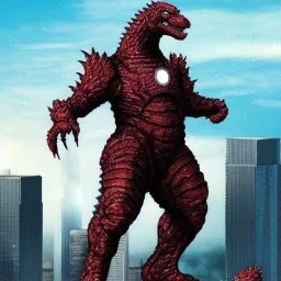 hybrid between godzilla and iron man