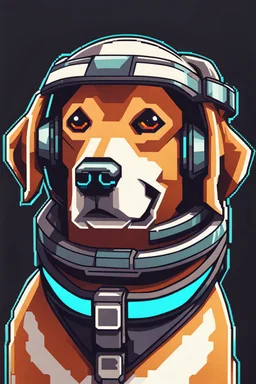 dog pixel art futuristic