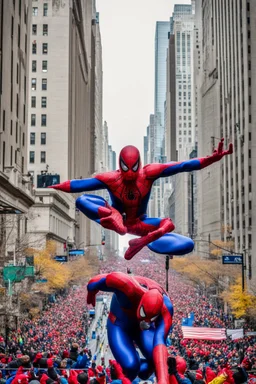 spiderman float in the macy's day parade