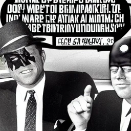 JFK and batman drive the batmobil