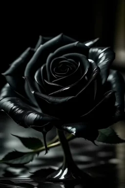 Czarna róża ze szkła