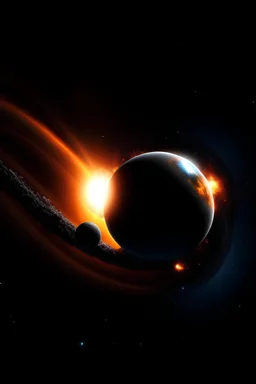 two planets colliding in a black hole with a sun