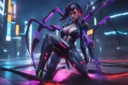 Widowmaker in 8k anime cgi artstyle, spider them, neon effect, close picture, full body, apocalypse, intricate details, highly detailed, high details, detailed portrait, masterpiece,ultra detailed, ultra quality