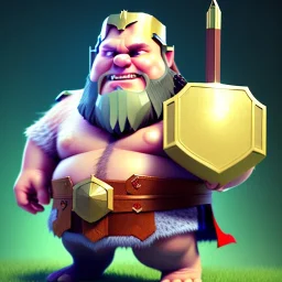 Clash of clans art style of a cute fat thor, full body, by mobeius, au naturel, hyper detailed, digital art, trending in artstation, cinematic lighting, studio quality, smooth render, unreal engine 5 rendered, octane rendered, art style by klimt and nixeu and ian sprigger and wlop and krenz cushart