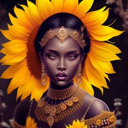 Black skin, pixie, moonlight, sunflower, full length