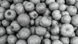 different types of potatoes in a pile black and white woodcut 100 percent contrast