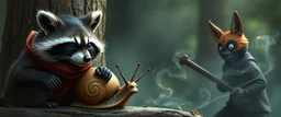 raccoon uncle fester snail fox ninjas