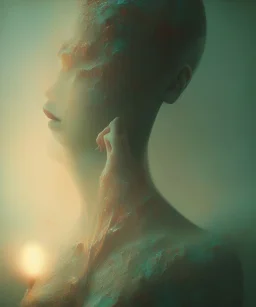 woman, photographer. oil on canvas, volumetric lighting, beksinski