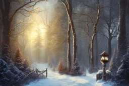 FOREST LANTERN WINTER PATH FALL