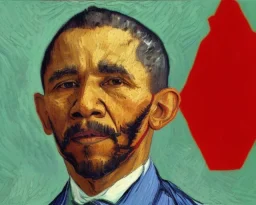 Portrait of a obama by Van Gogh