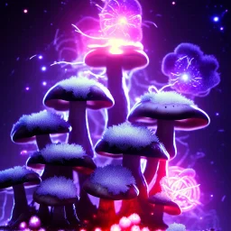 Spherical Frost metal magic armoured lightning glowing Mycelium MUSHROOM stars galaxy SPACE lANDSCAPE BURNING IN BLUE FLAMES hellfire abyss math chaos vivid cell