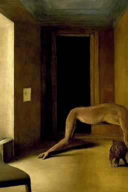 a chimera in a liminal room depicted by balthus