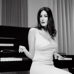 monica bellucci playing piano