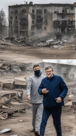 bill gates and zelensky in ukraine ghost town