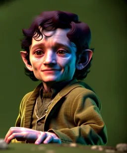 Frodo baggins toddler, full body, dramatic lighting, hyper realistic