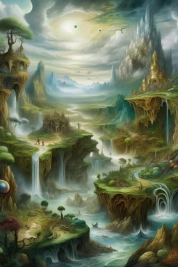 Worlds unfurl with landscapes that defy gravity, where rivers flow upward and forests spiral into the sky. Creatures of unfathomable design inhabit these realms, beings born from the fusion of dreams and impossibility. Time itself bends to the whims of imagination, weaving intricate tapestries of past, present, and future. Magic pulses through the very fabric of existence, shaping reality with every whispered incantation.