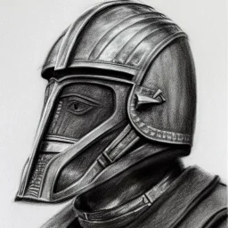 pencil and charcoal portait sketch of king raedwald with sutton hoo helmet